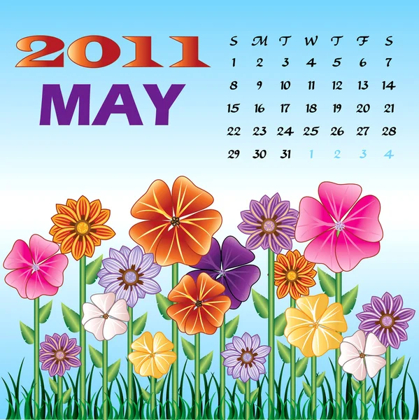 Május 2011 tavaszi virágoskert — Stock Vector