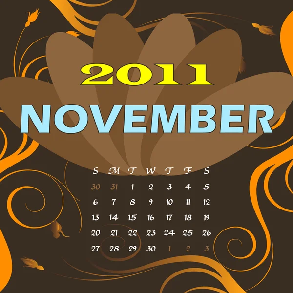 November 2011 — Stock Vector