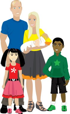 Family 7 Isolated Adopted clipart