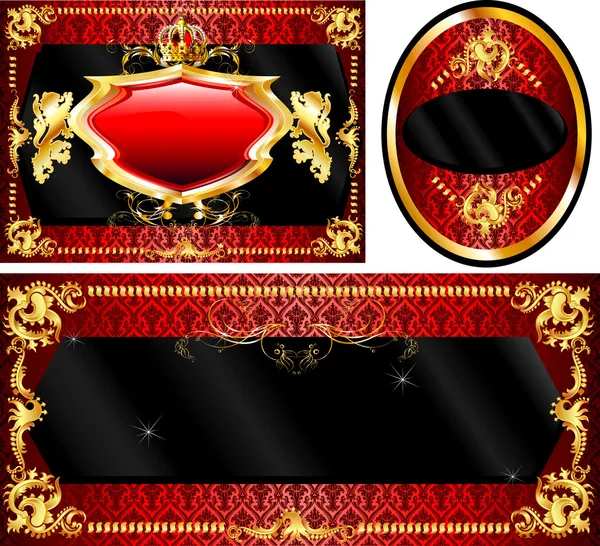 Royal Template Set Red — Stock Vector