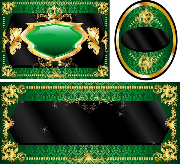 Royal Template Set Green — Stock Vector
