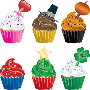 Holiday Cupcakes clipart