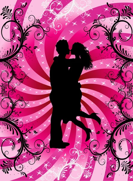 Valentine coeur fond couple — Image vectorielle