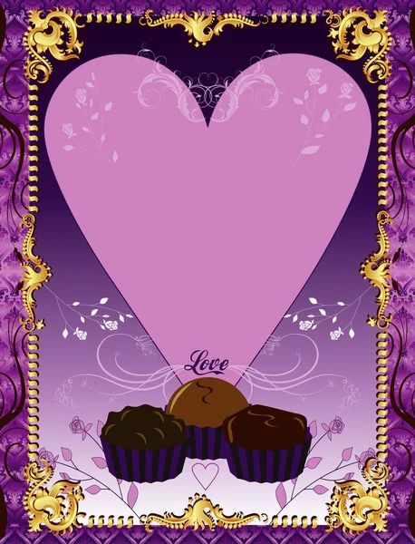 Purple Chocolate Card — Stock Vector