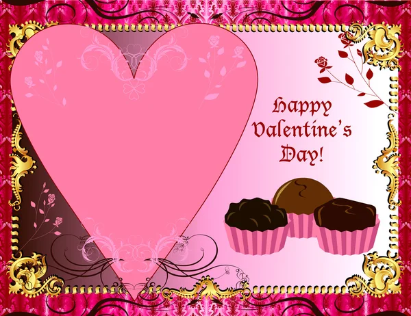 Carte chocolat Valentines — Image vectorielle