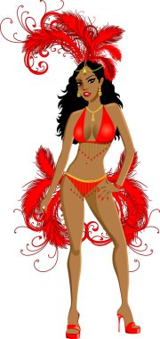 Carnival Red Girl clipart