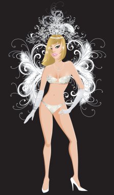 White Show Girl clipart