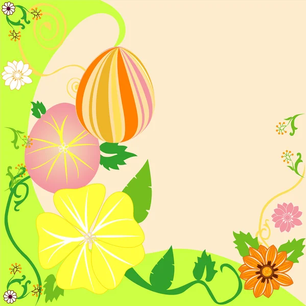 Uovo di Pasqua sfondo floreale 2 — Vettoriale Stock