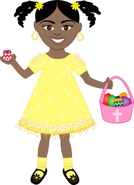 Easter Egg Girl — Stock Vector