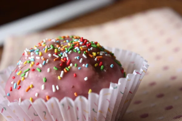 Pink Cupcake Napkin — Stock Photo, Image