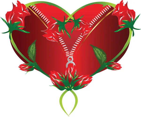 Corazón Rosas San Valentín Sagrado — Foto de Stock