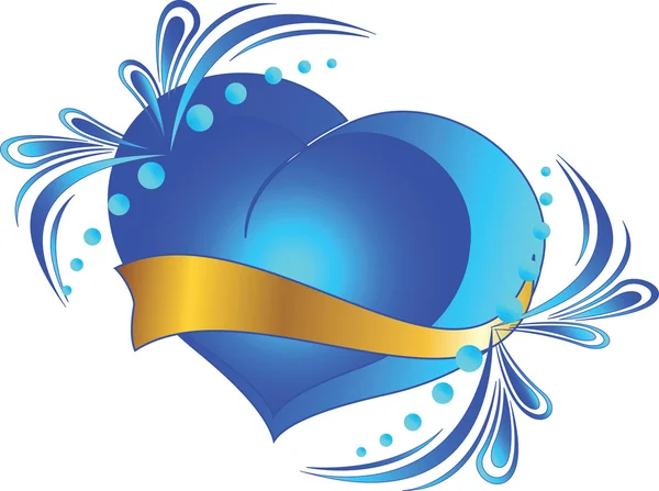 Beautiful Blue Heart Valentine Day Illustration — Stock Photo, Image