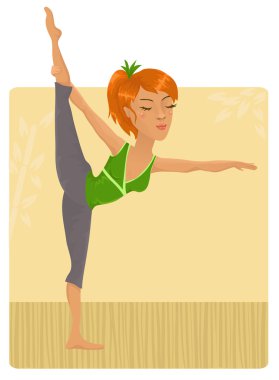 sevimli kız pratik yoga