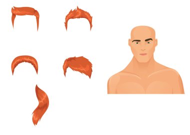Set of male haircuts clipart
