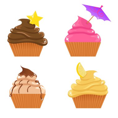 şeker cupcakes kümesi