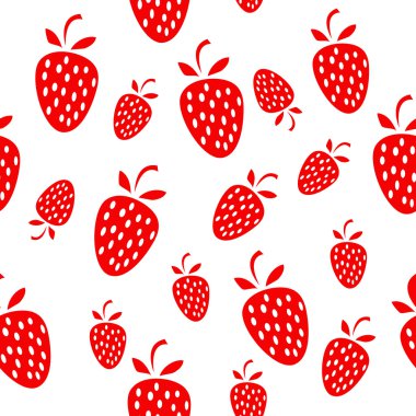 Simple seamless strawberry background clipart