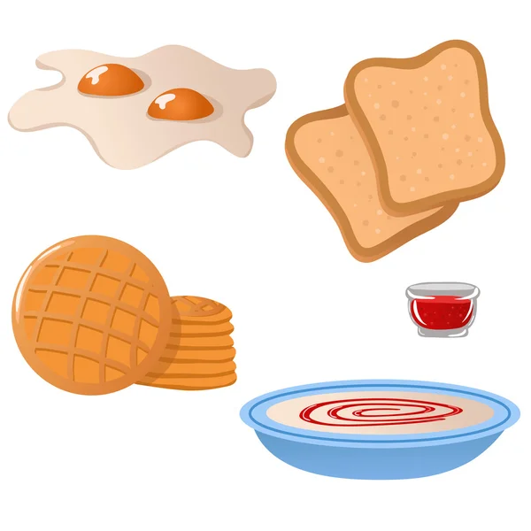 Sada ikon, snídaně — Stockový vektor