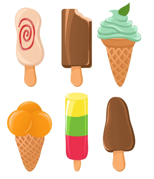 Conjunto de helados — Vector de stock