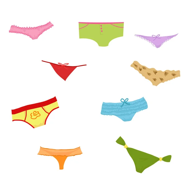 Set of girl panties — Stock Vector