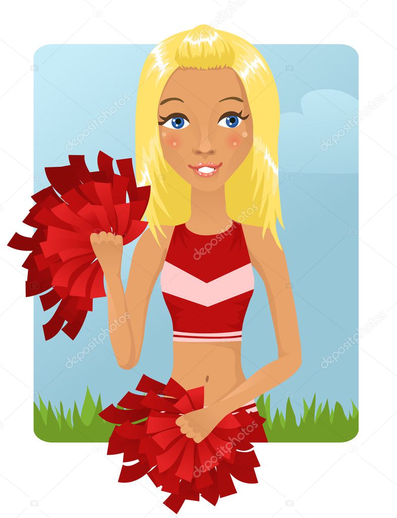 Cute blond cheerleader girl