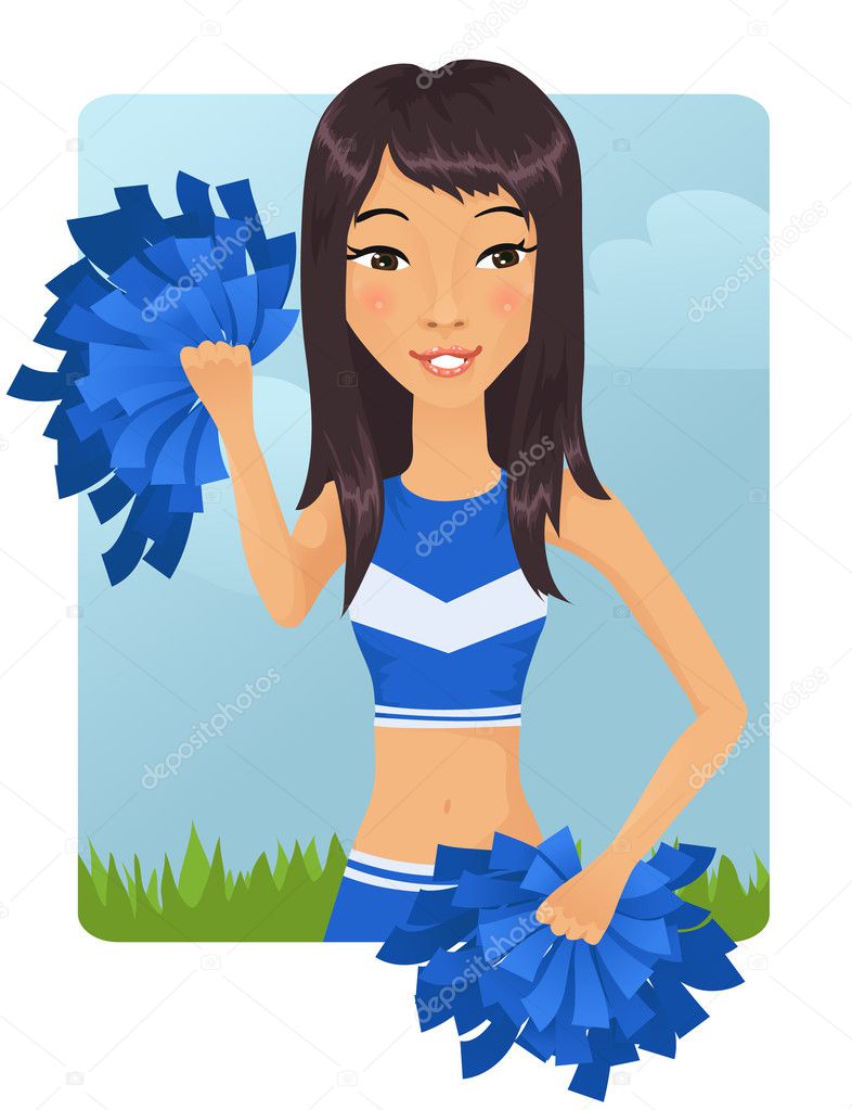 Cute Asian cheerleader girl