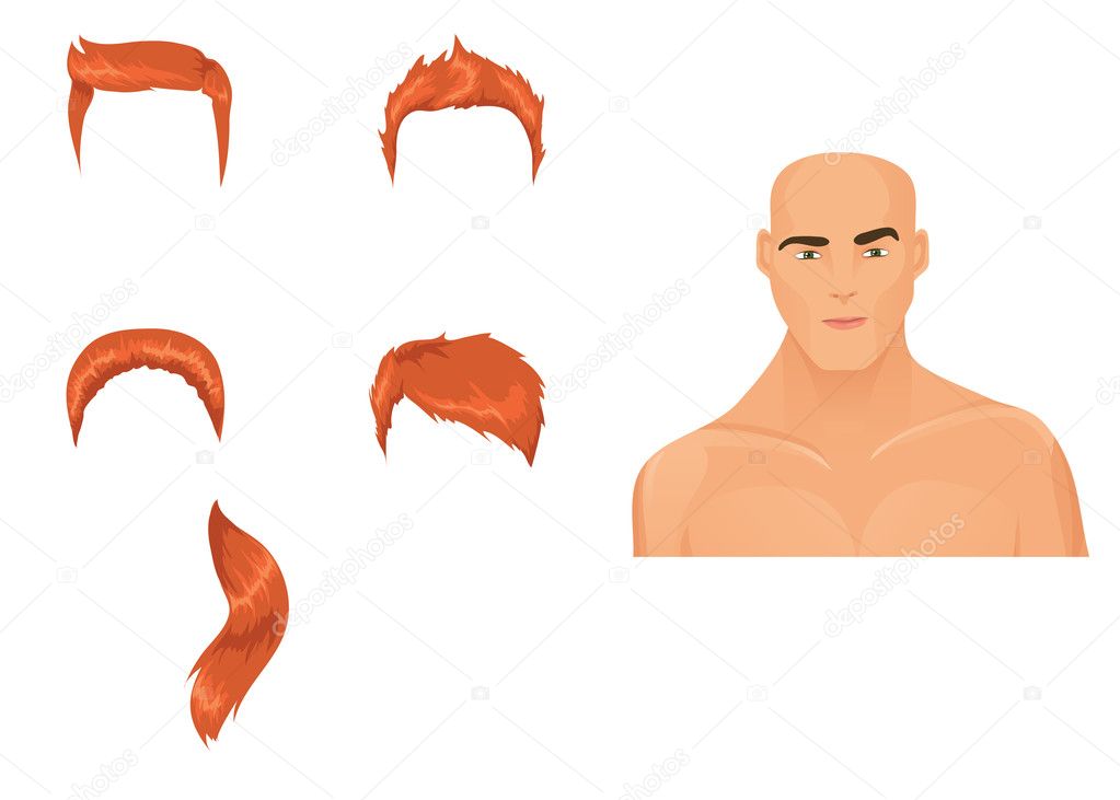 Set of male haircuts