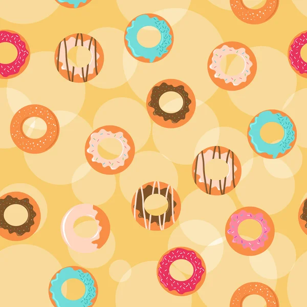 Fundo donuts sem costura — Vetor de Stock