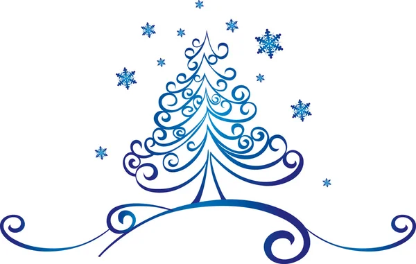 Arbre de Noël bleu — Image vectorielle
