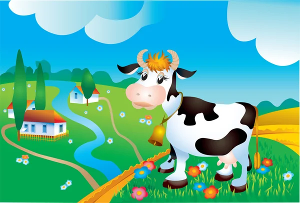 kırsal manzara karşı inek