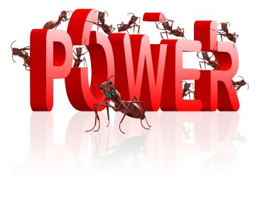 Ants building power and strenght clipart