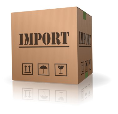 Import shipping goods cardboard box clipart