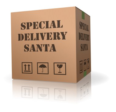 Santa package special delivery clipart