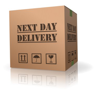 Next day delivery cardboard bod shipment clipart