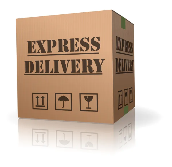 Картонная коробка с доставкой Expres — стоковое фото