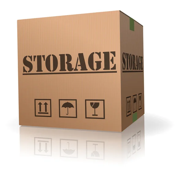 Lepenkové krabice skladování — Stock fotografie