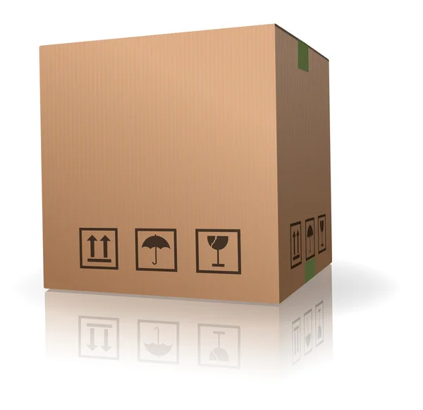 Caja de cartón para envío de entrega de almacenamiento o en movimiento —  Fotos de Stock