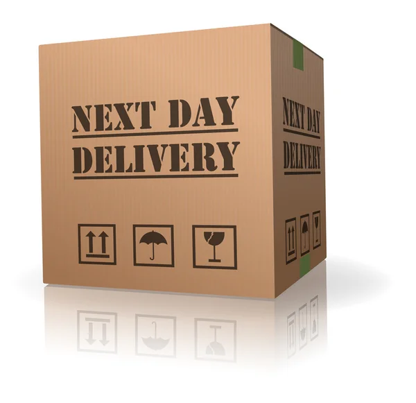 Next day delivery cardboard bod shipment — Stock Photo, Image