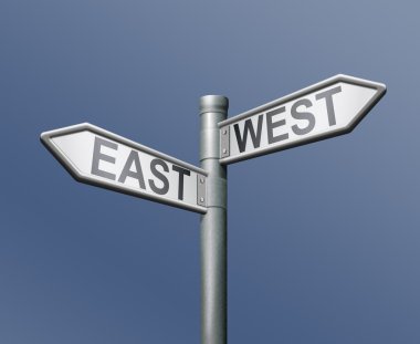 Roadsign east west clipart