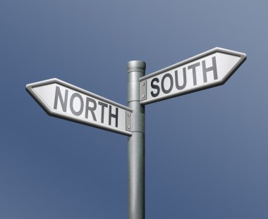 Roadsign north south clipart