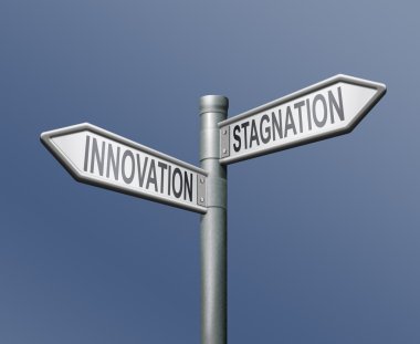 Roadsign innovation stagnation clipart
