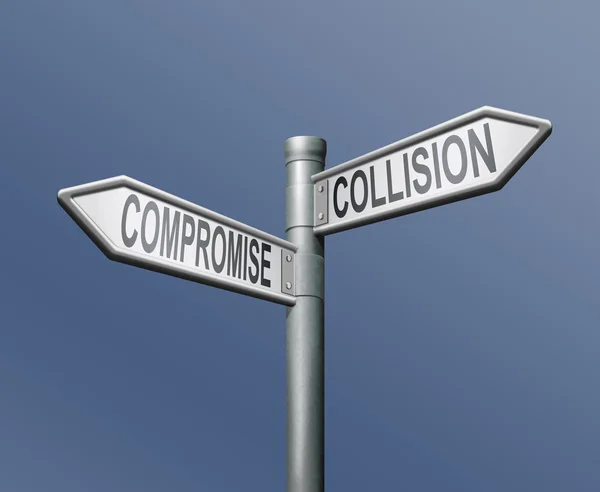 Road sign compromise — Stock Photo, Image
