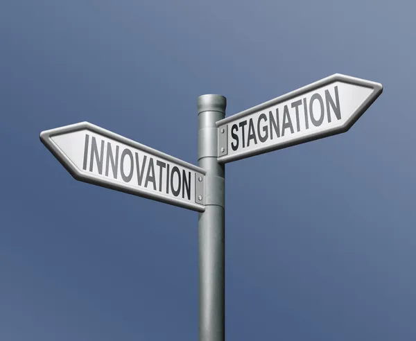 stock image Roadsign innovation stagnation