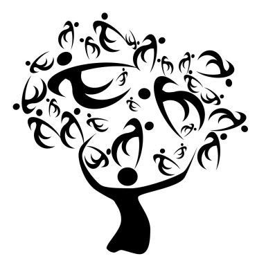 Family tree ancestors and decescents history of relatives clipart