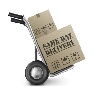 Same day delivery cardboard box clipart