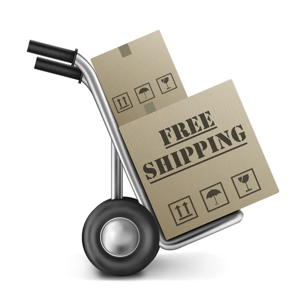 Free shipping cardboard box — Stock Photo, Image