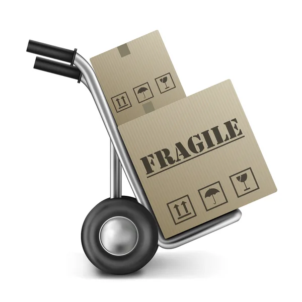 Scatola di cartone fragile — Foto Stock