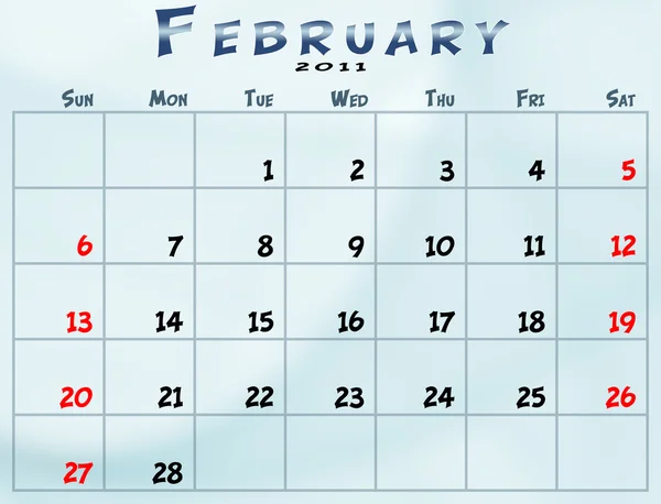 每月的日历 — 图库照片