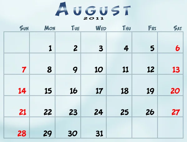 Kalendarz miesięczny — Zdjęcie stockowe