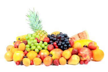 Fruits on white. clipart