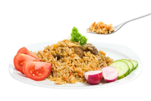 stock image Plate of pilaf.